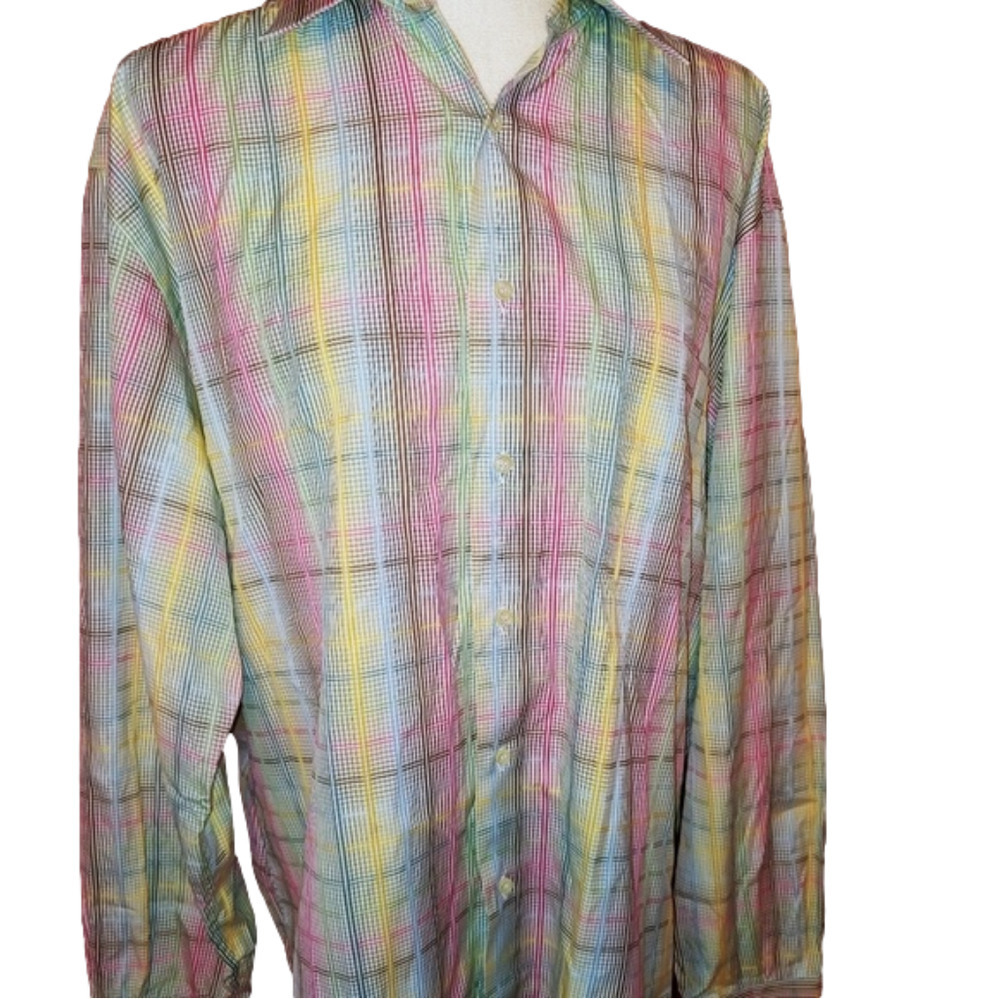 St. Croix Luxury Cotton Button Shirt L